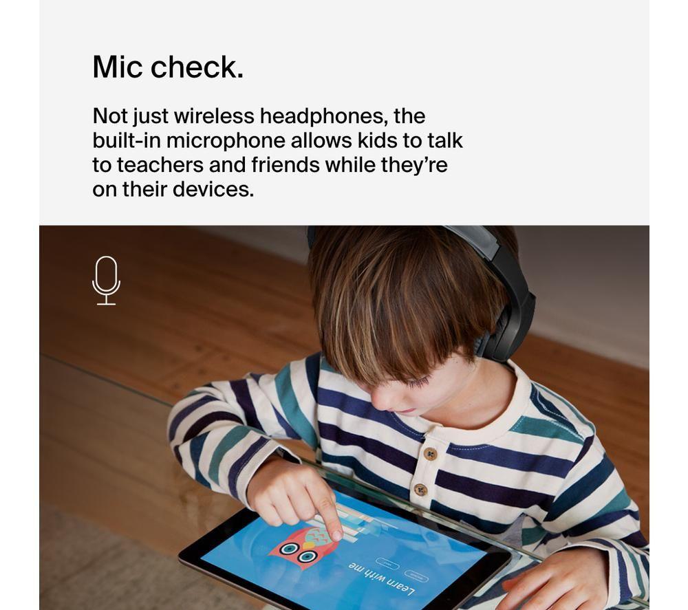 BELKIN SoundForm Mini AUD002BTBKV3 Wireless Bluetooth Kids Headphones - Black image number 7 of 15