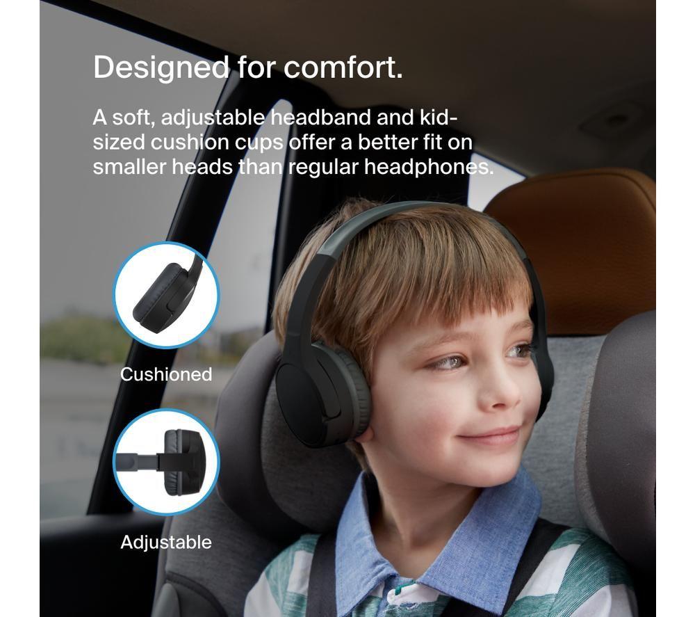 BELKIN SoundForm Mini AUD002BTBKV3 Wireless Bluetooth Kids Headphones - Black image number 11 of 15