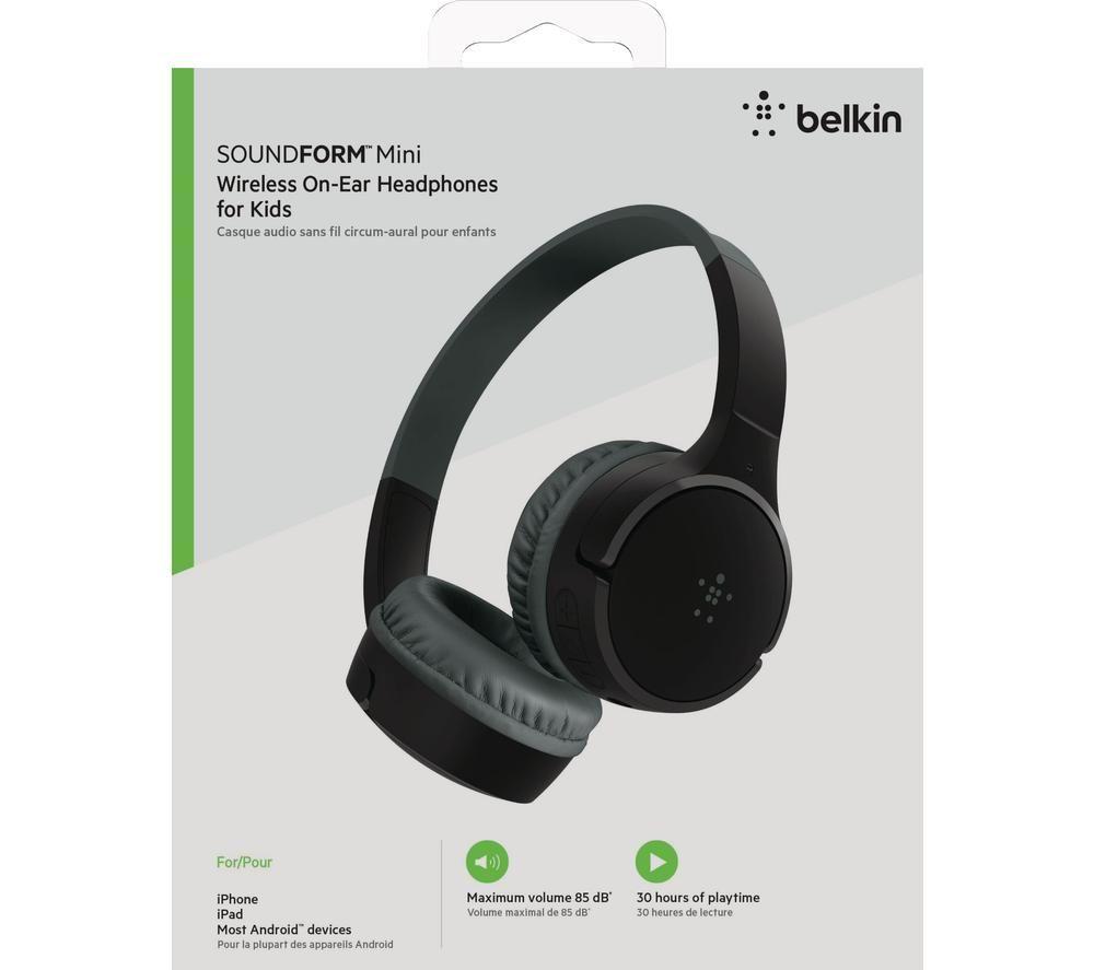 BELKIN SoundForm Mini AUD002BTBKV3 Wireless Bluetooth Kids Headphones - Black image number 13 of 15