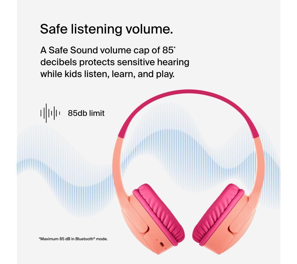 BELKIN SoundForm Mini AUD002BTPKV3 Wireless Bluetooth Kids Headphones - Pink image number 6 of 14