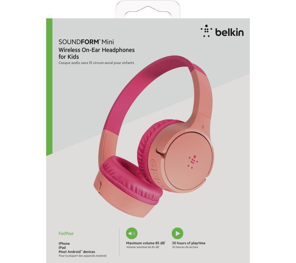 BELKIN SoundForm Mini AUD002BTPKV3 Wireless Bluetooth Kids Headphones - Pink image number 7 of 14