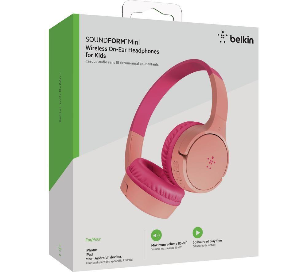 BELKIN SoundForm Mini AUD002BTPKV3 Wireless Bluetooth Kids Headphones - Pink image number 8 of 14