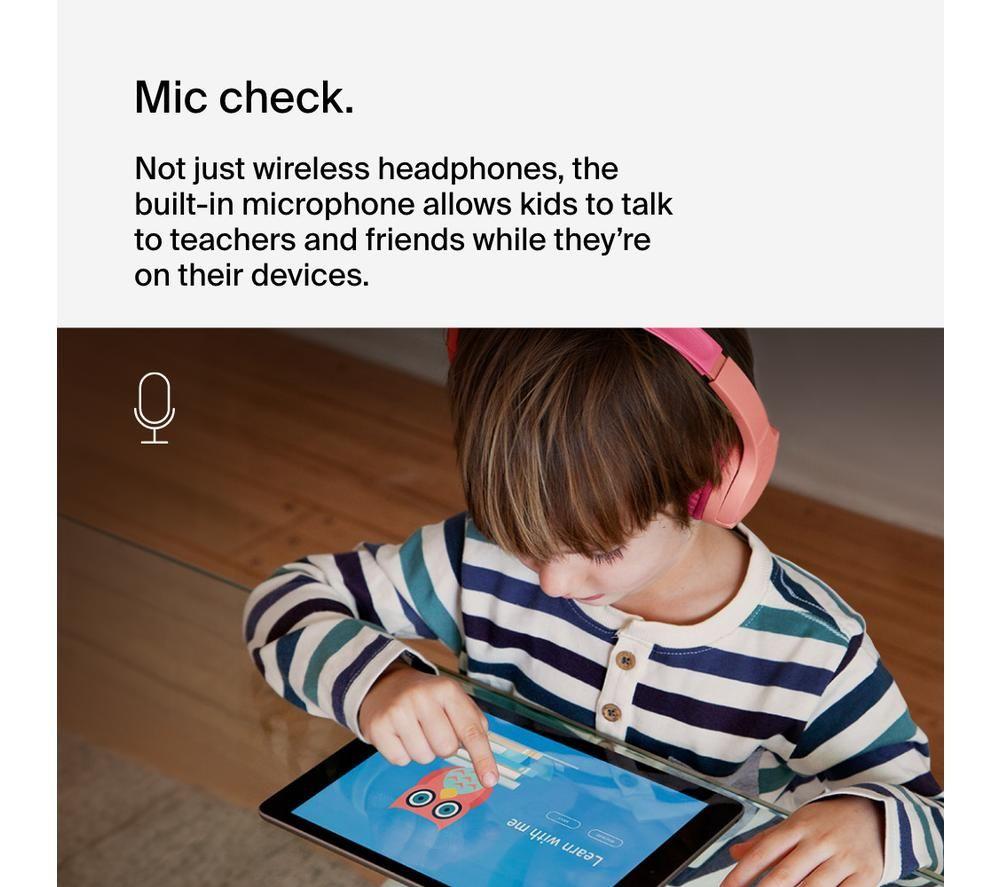 BELKIN SoundForm Mini AUD002BTPKV3 Wireless Bluetooth Kids Headphones - Pink image number 9 of 14
