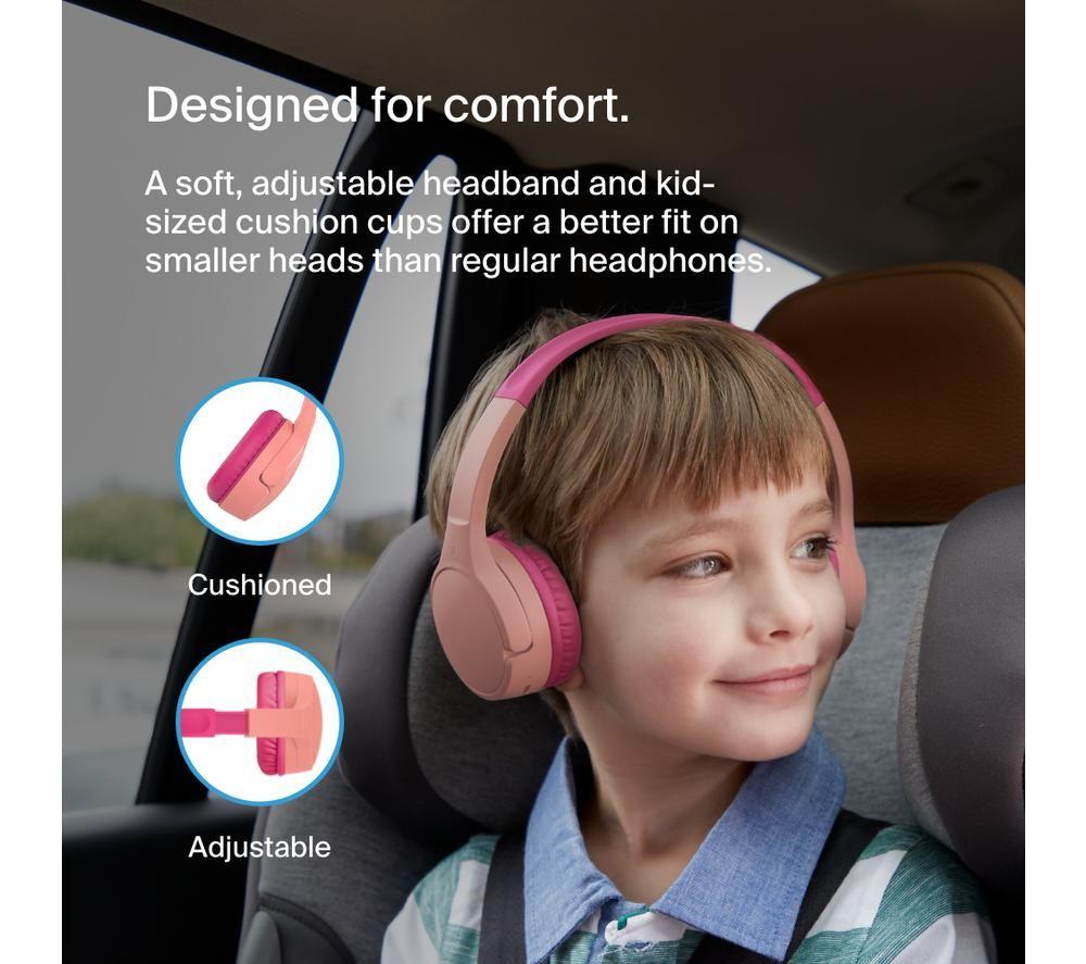 BELKIN SoundForm Mini AUD002BTPKV3 Wireless Bluetooth Kids Headphones - Pink image number 13 of 14