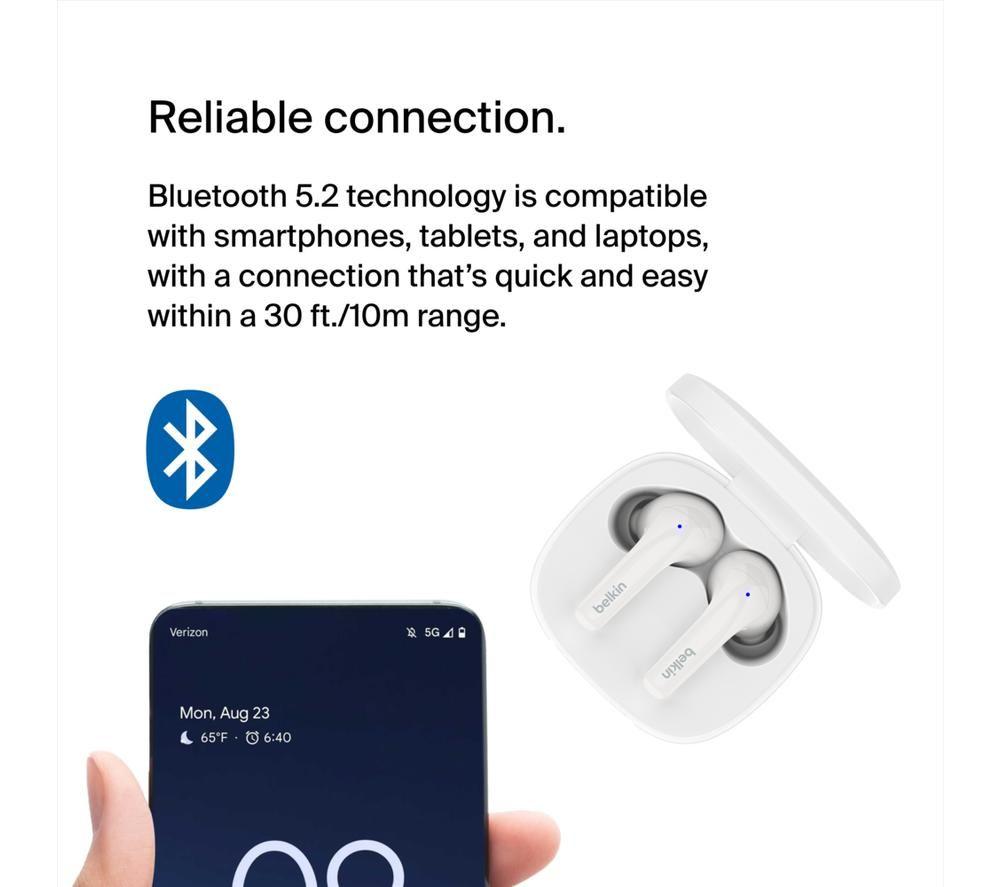 BELKIN SoundForm Motion Wireless Bluetooth Earbuds - White image number 6 of 10