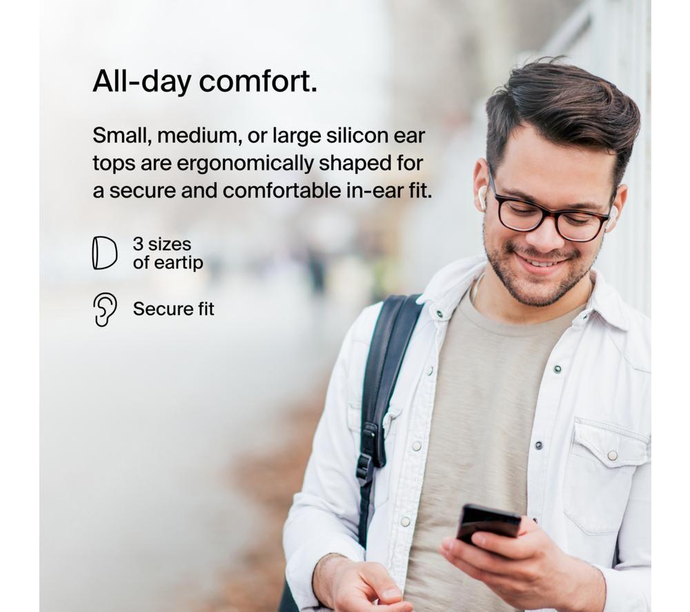 BELKIN SoundForm Motion Wireless Bluetooth Earbuds - White image number 8 of 10