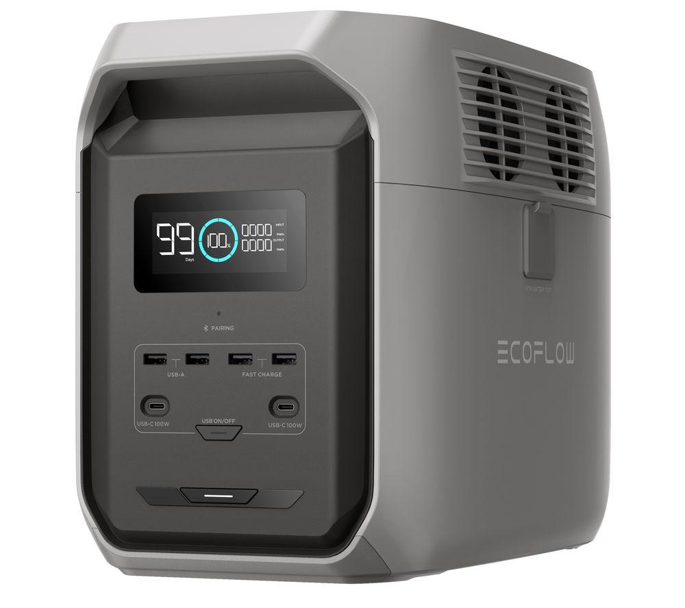 ECOFLOW DELTA 3 1500 Wh Portable Power Station, Silver/Grey