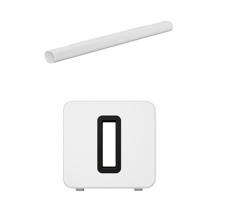 SONOS Arc Ultra Sound Bar & Sub 4 Wireless Subwoofer Bundle - White