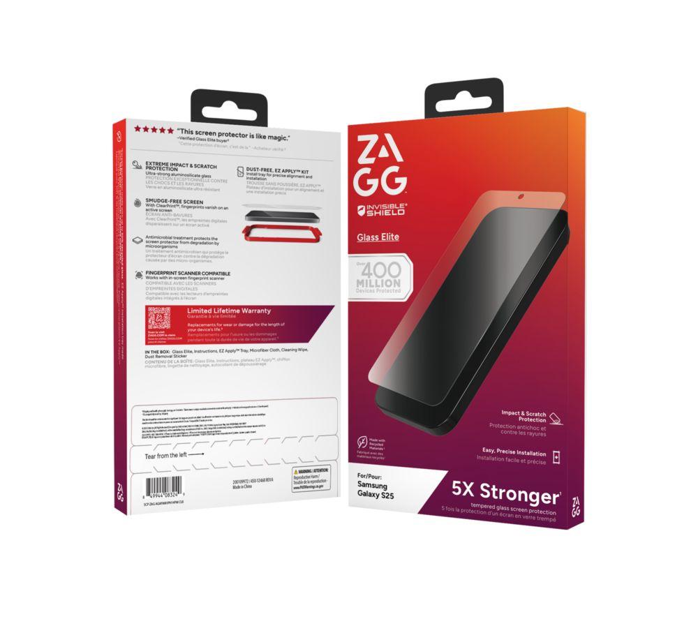 ZAGG InvisibleShield Glass Elite Samsung Galaxy S25 Screen Protector - Clear