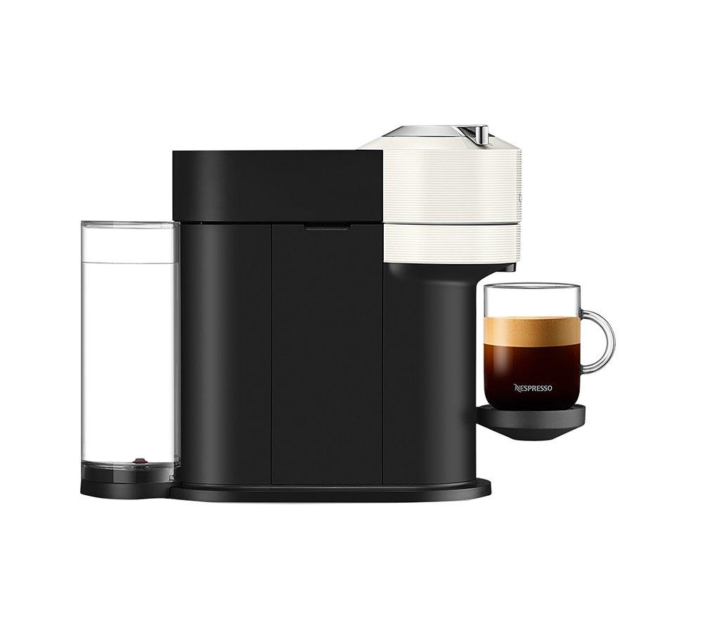 NESPRESSO by De'Longhi Vertuo Next ENV120.WAE Pod Coffee Machine with Aeroccino Milk Frother - Black & White image number 9 of 9