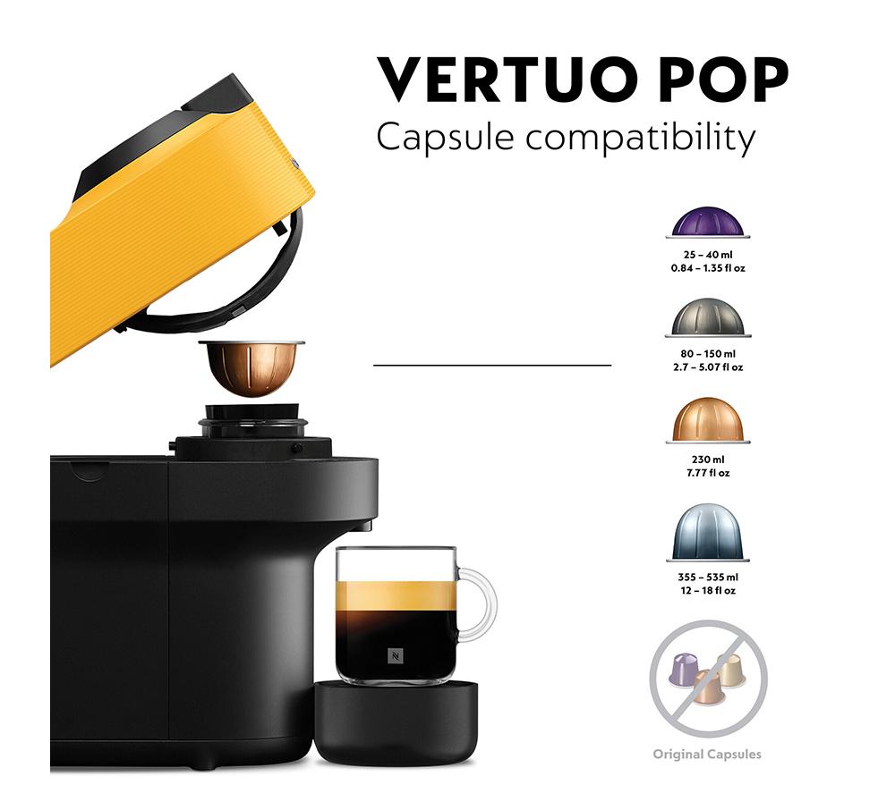 NESPRESSO by De'Longhi Vertuo Pop ENV90.Y Coffee Machine - Yellow image number 4 of 10