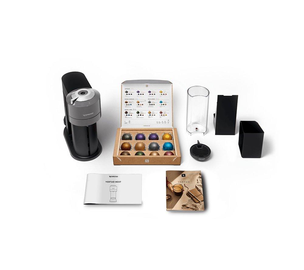 NESPRESSO by De'Longhi Vertuo Next ENV120.GYAE Pod Coffee Machine with Aeroccino Milk Frother - Grey image number 9 of 10