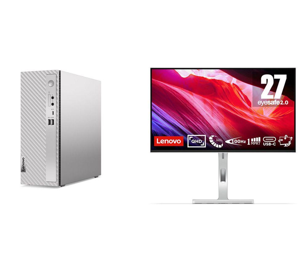 LENOVO IdeaCentre 3 Desktop PC (Intel Core i7, 1 TB SSD) & L27h-4A Quad HD 27