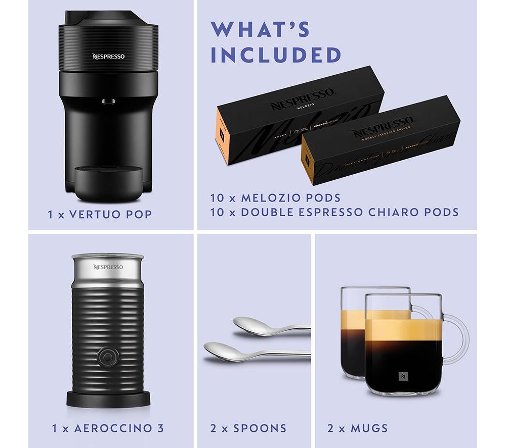 NESPRESSO by De'Longhi Vertuo Pop Barista Bundle ENV90.BAE Coffee Machine - Black image number 5 of 8