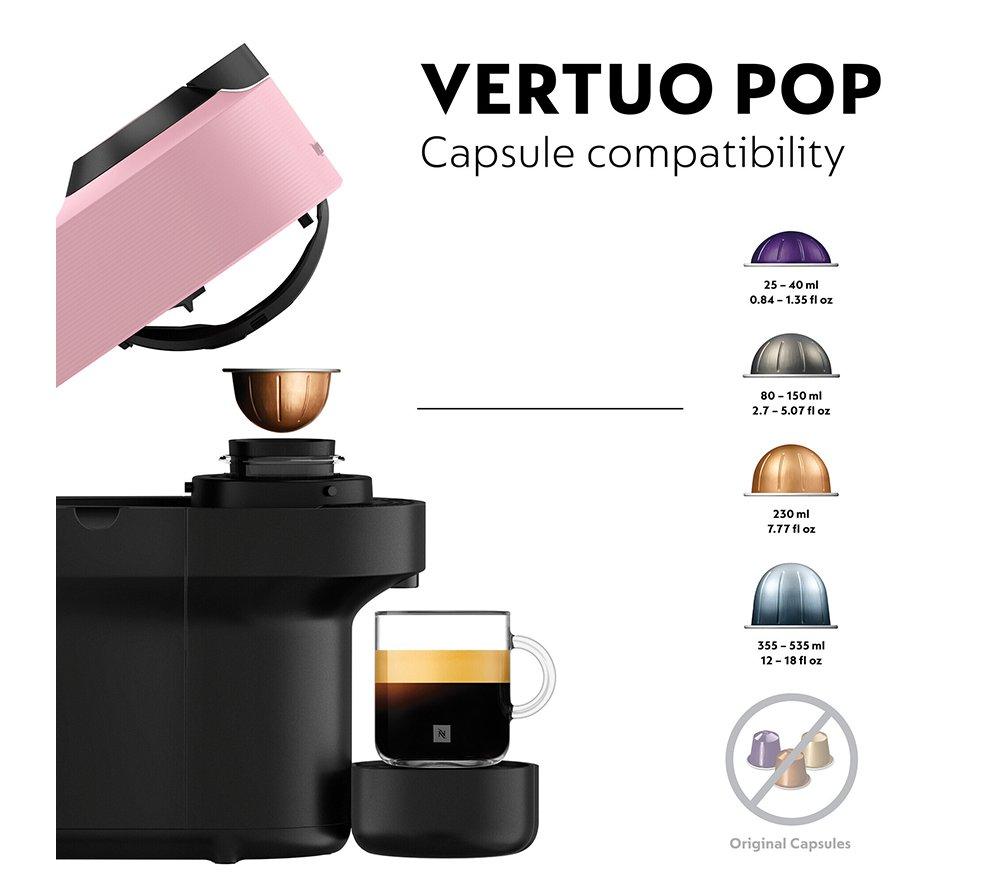 NESPRESSO by De'Longhi Vertuo Pop ENV90.P Coffee Machine - Black & Pink image number 4 of 10