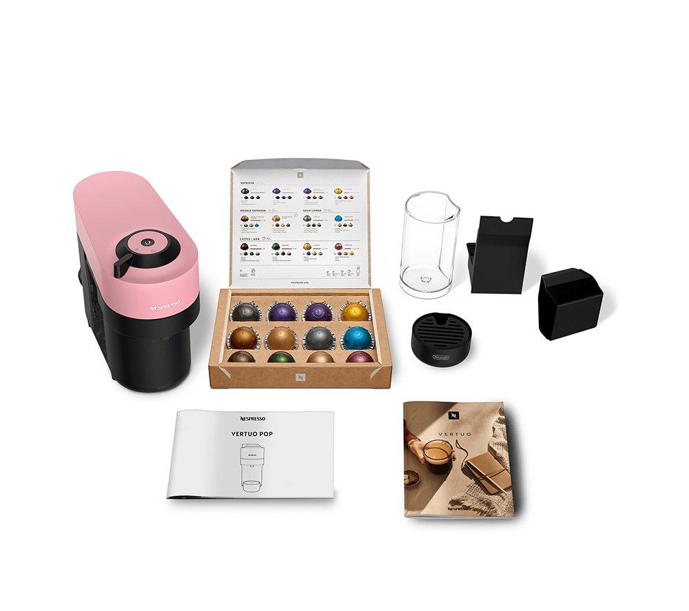 NESPRESSO by De'Longhi Vertuo Pop ENV90.P Coffee Machine - Black & Pink image number 9 of 10