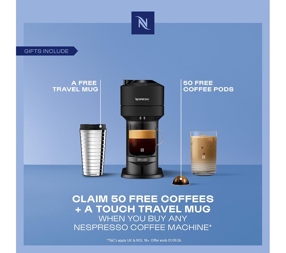 NESPRESSO by De'Longhi Vertuo Next ENV120.GY Coffee Machine - Grey image number 2 of 9