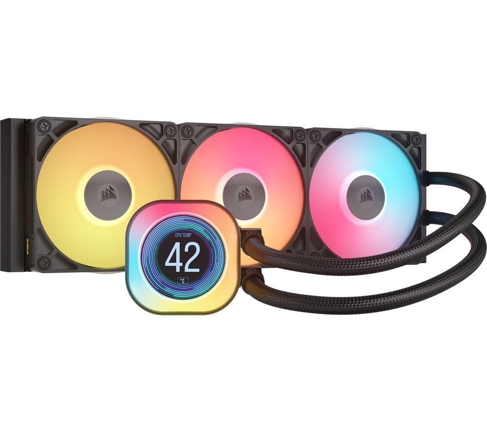 CORSAIR iCUE LINK TITAN 360 RX RGB 360 mm Liquid CPU Cooler - RGB LED, Black