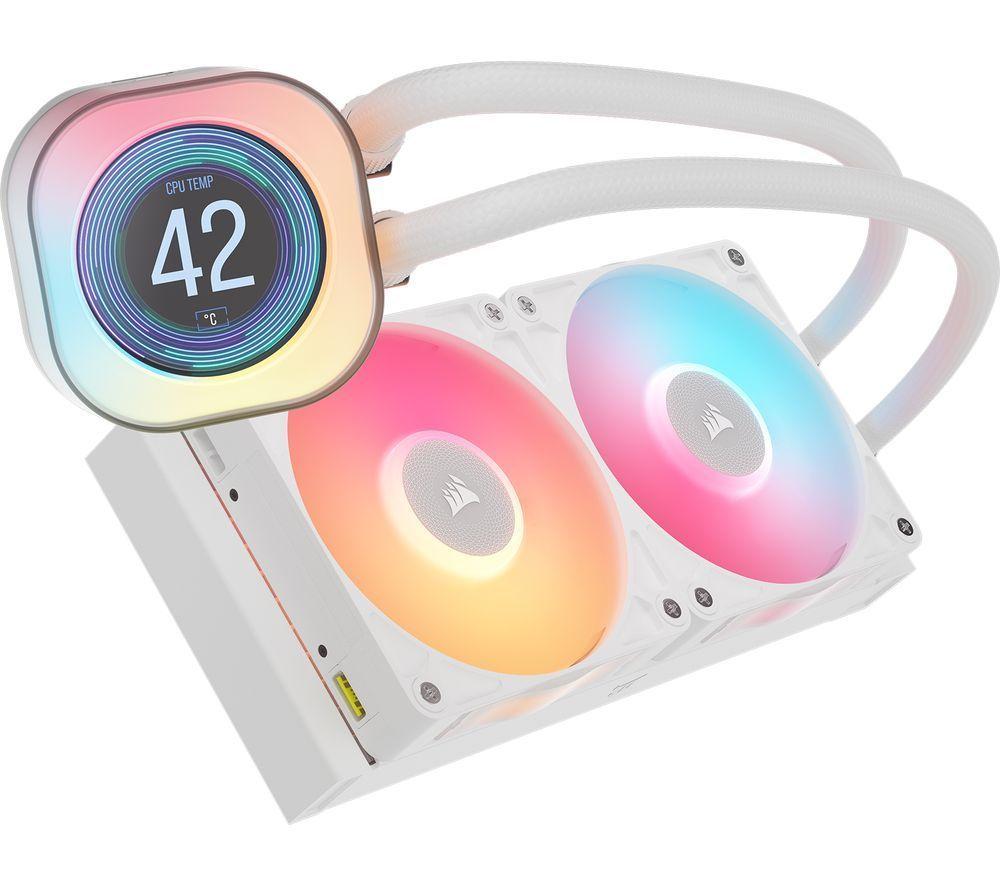 CORSAIR iCUE LINK TITAN 240 RX LCD RGB 240 mm Liquid CPU Cooler - RGB LED, White image number 2 of 7