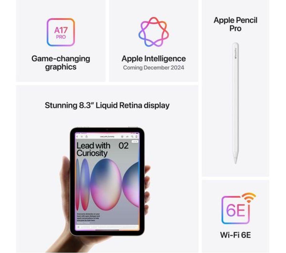 APPLE 8.3" Refurbished iPad mini (2024) - 512 GB, Starlight (Excellent Condition) image number 7 of 9