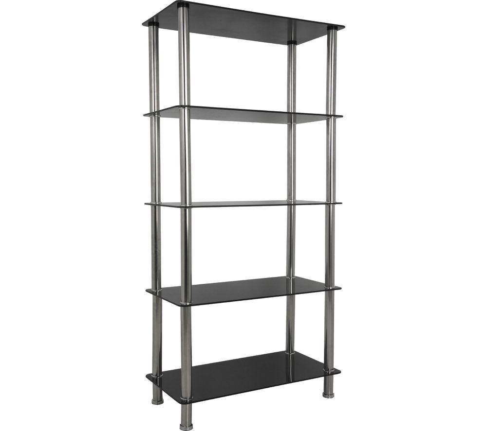Avf S25 5-Tier Tall Shelving Unit - Black & Chrome