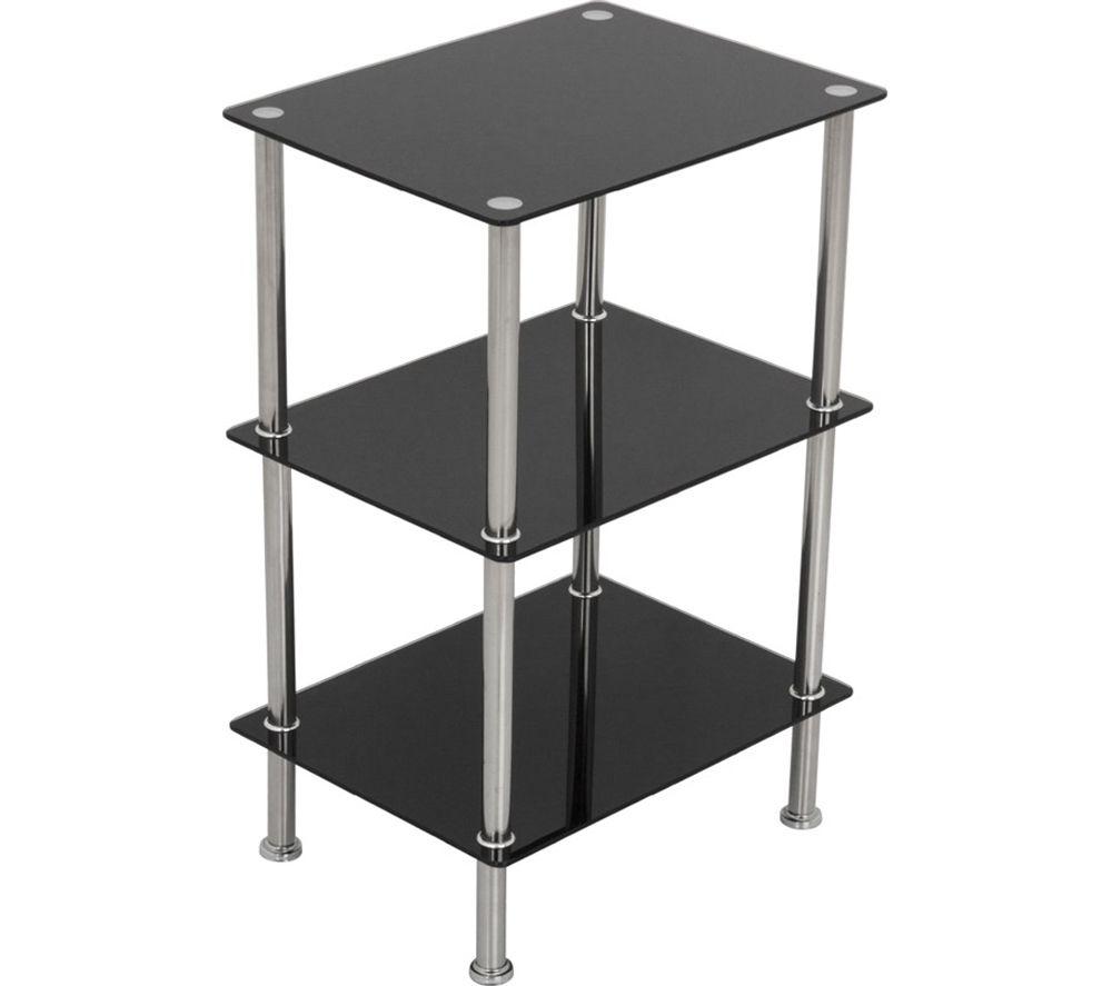 Avf S33 3-Tier Square Shelving Unit - Black & Chrome