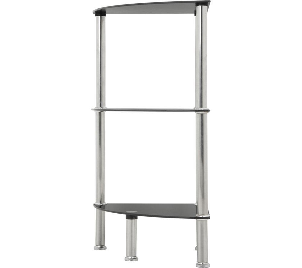 AVF S53-A 3-Tier Corner Shelving Unit - Black & Chrome image number 3 of 3