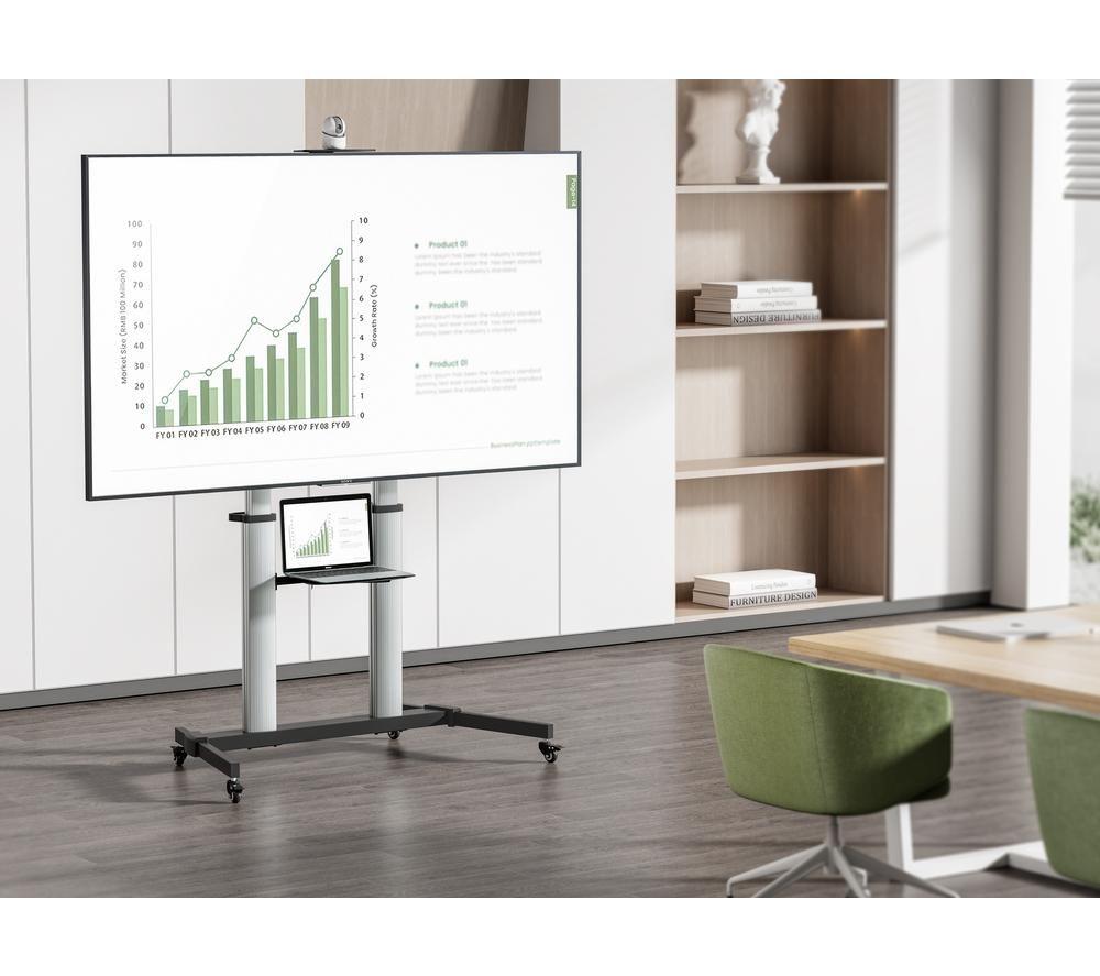 TTAP CART-03 1292 mm TV Stand with Bracket for up to 100" TVs- Silver image number 7 of 7