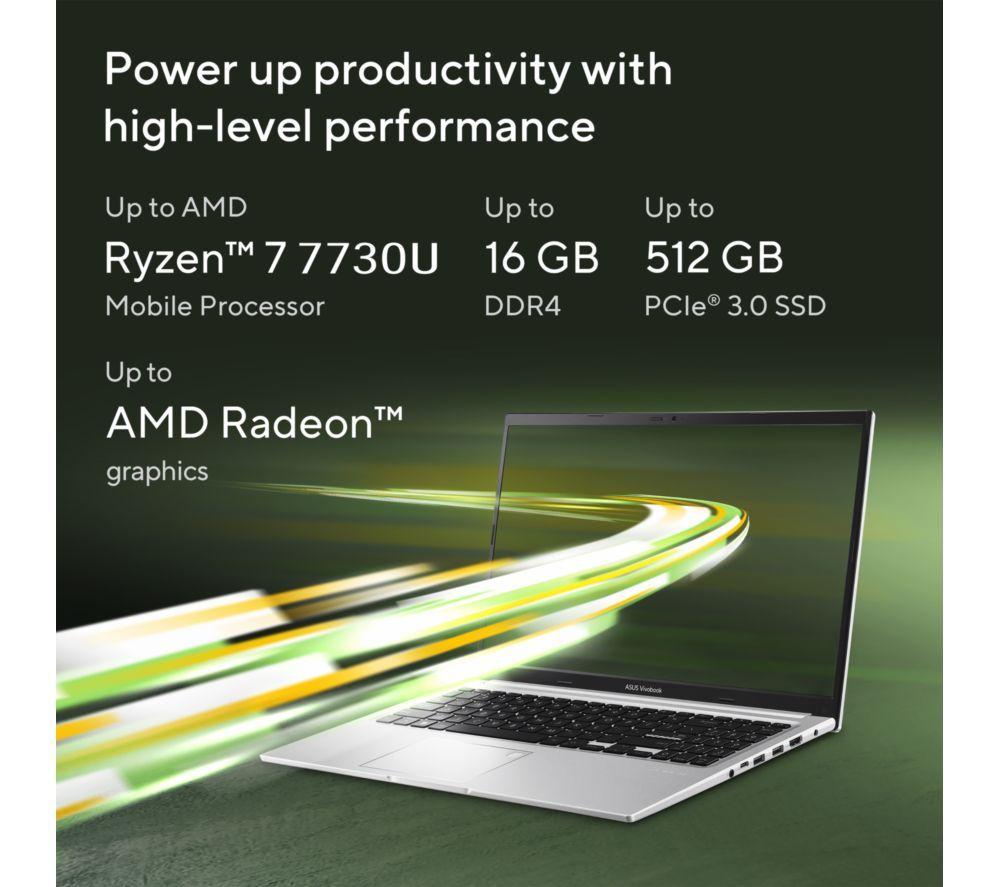 ASUS Vivobook 15 M1502YA 15.6" Laptop - AMD Ryzen 7, 512 GB SSD, Silver image number 9 of 22