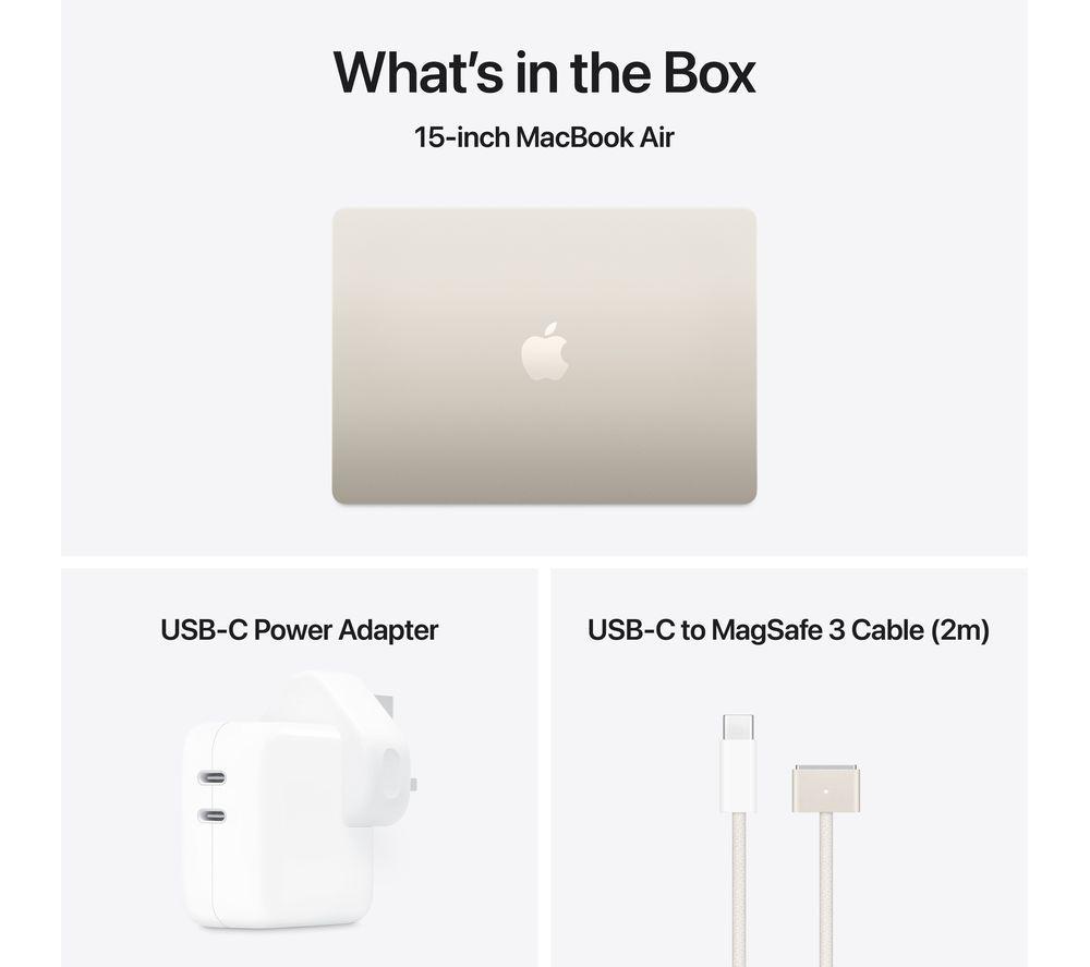 APPLE MacBook Air 15" (2025) - M4, 512 GB SSD, Starlight image number 7 of 11