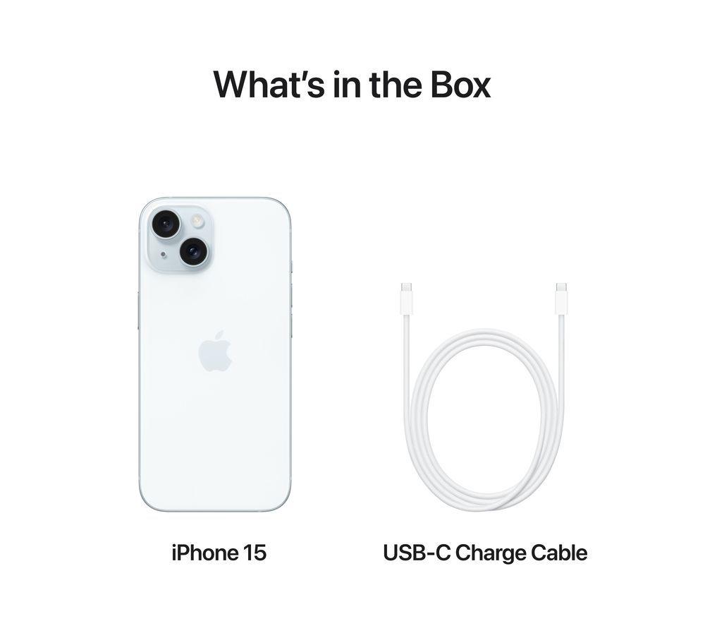 APPLE iPhone 15 (128 GB, Blue), Folio Case (Black) & 20 W USB Type-C Power Adapter Bundle image number 8 of 13