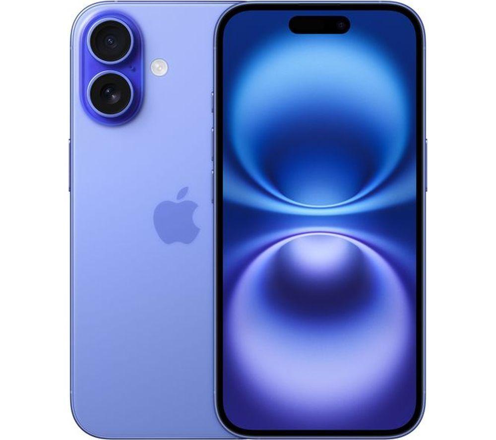 APPLE iPhone 16 (128 GB, Ultramarine), 20 W USB Type-C Power Adapter & Clear Case Bundle image number 4 of 12