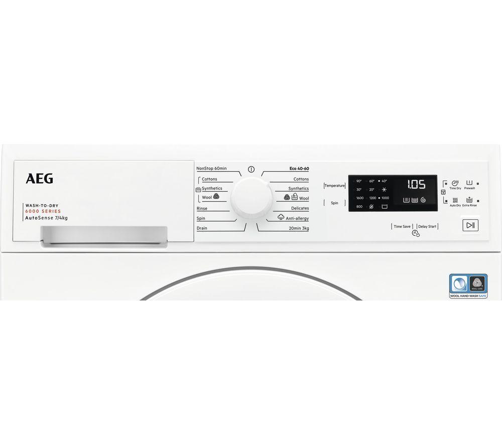 AEG 6000 Series LWX60746B 7 kg Washer Dryer - White image number 2 of 2