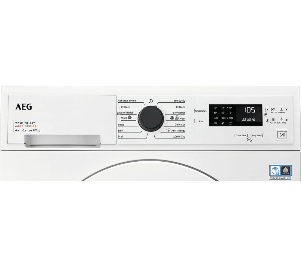 AEG 6000 Series LWX60846B 8 kg Washer Dryer - White image number 2 of 2