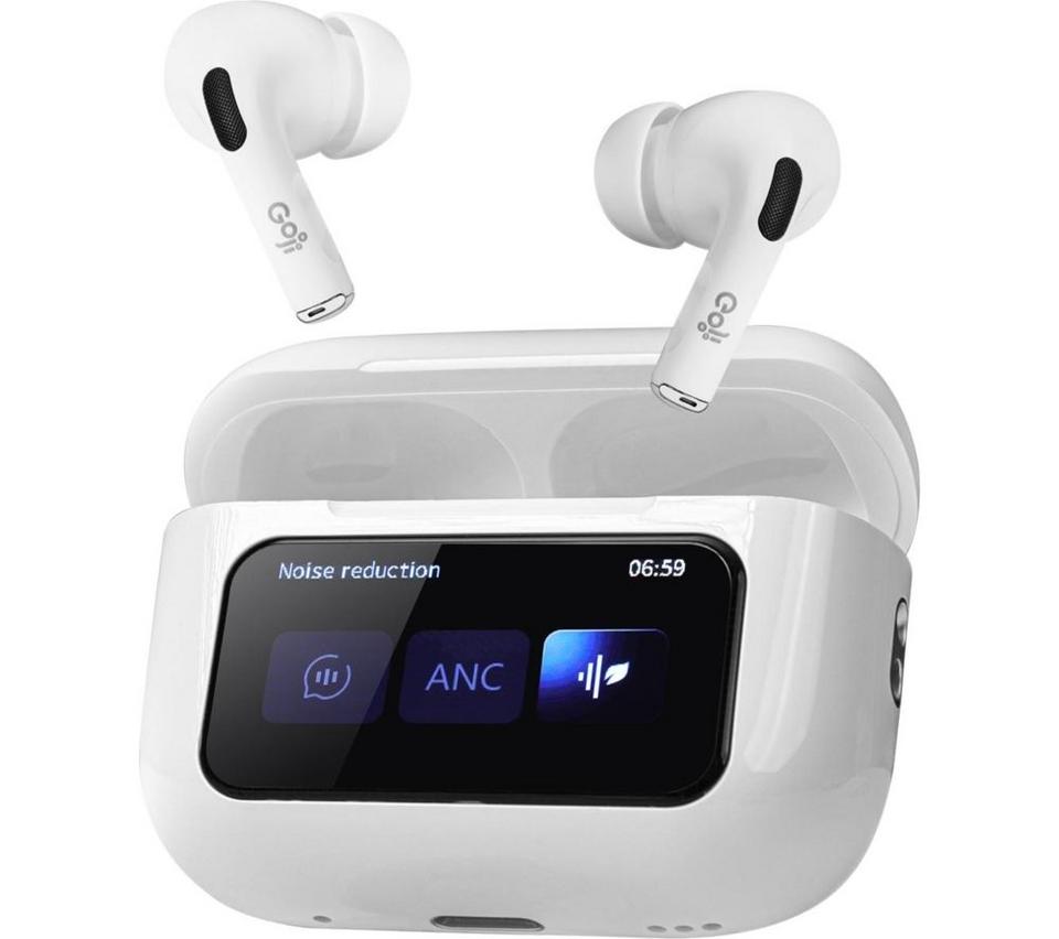 GOJI GTSTWSW25 Wireless Bluetooth Noise-Cancelling Earbuds - White