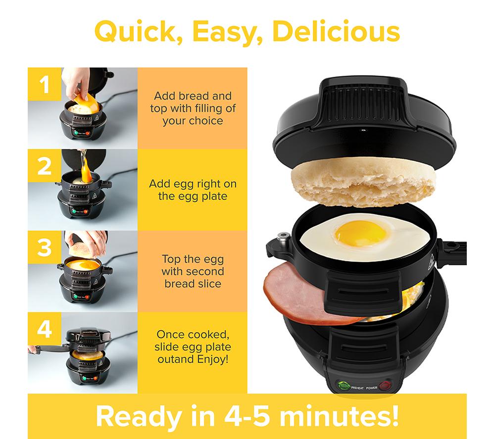 DREW&COLE Breakfast Sandwich Maker - Black image number 4 of 15