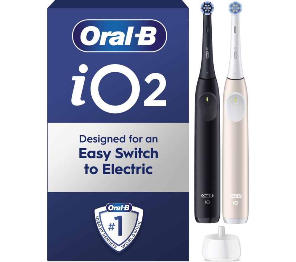 ORAL-B iO2 Electric Toothbrush Duo Pack - Night Black & Calm Pink