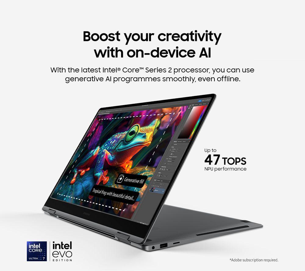 SAMSUNG Galaxy Book5 360 15.6" Refurbished 2 in 1 Laptop, Copilot+ PC - Intel&reg; Core&trade; Ultra 5, 512 GB SSD, Grey (Excellent Condition) image number 13 of 14