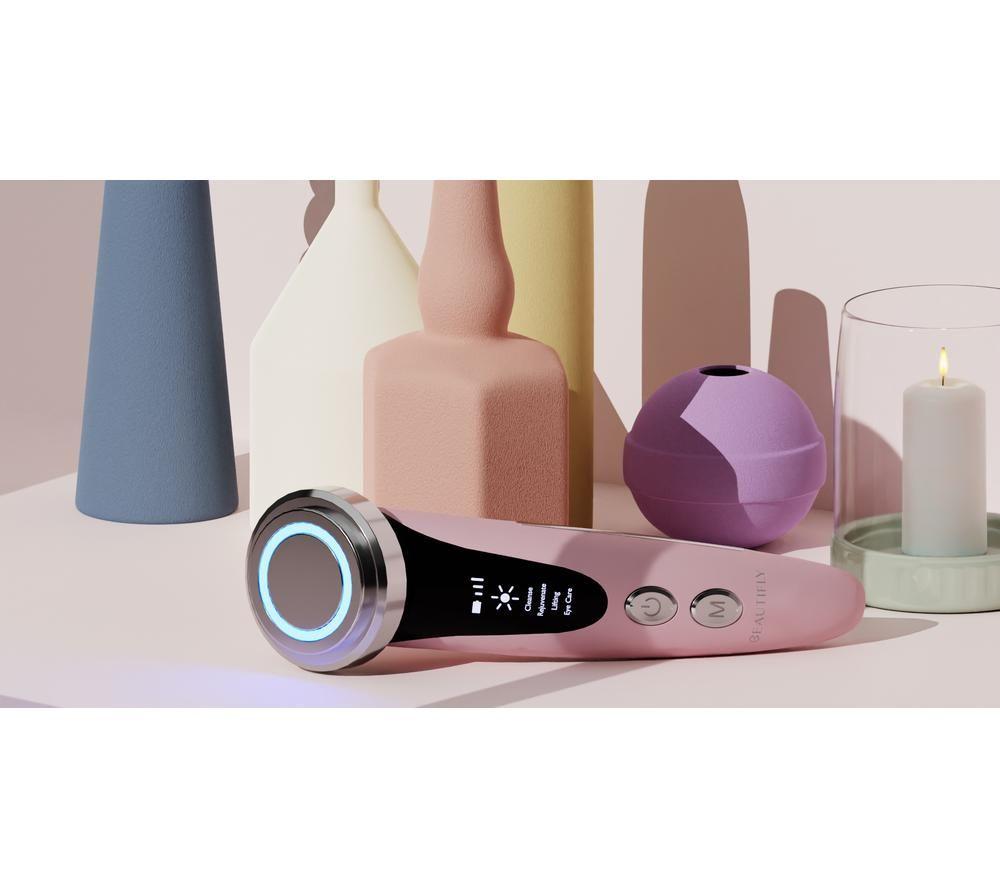 BEAUTIFLY B-Glossy Blush Handheld Face Massager - Pink & Black image number 6 of 11