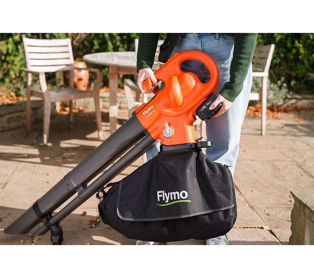 FLYMO EasiBlowVac 4.0 Cordless Garden Vacuum & Leaf Blower - Orange & Black image number 4 of 7