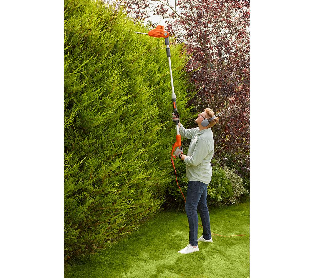 FLYMO EasiCut Reach 480 Corded Hedge Trimmer - Orange & Black image number 8 of 8
