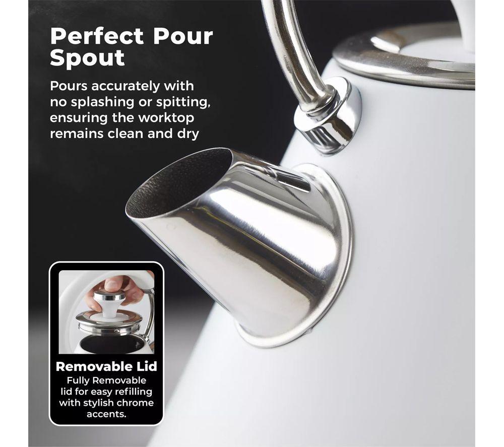 TOWER Mirage T10087WHT Traditional Kettle - White image number 4 of 10