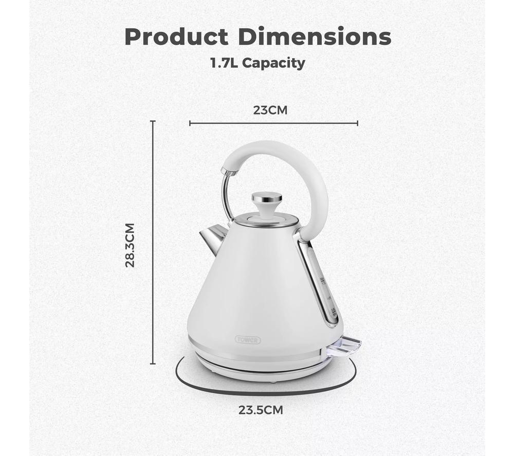 TOWER Mirage T10087WHT Traditional Kettle - White image number 6 of 10