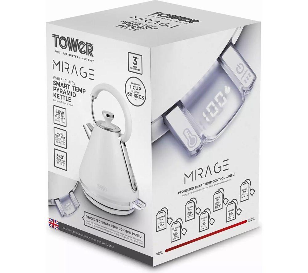 TOWER Mirage T10087WHT Traditional Kettle - White image number 8 of 10