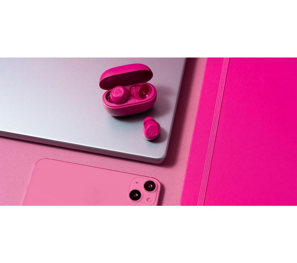 JLAB Go POP ANC Wireless Bluetooth Noise-Cancelling Earbuds - Fuchsia image number 5 of 8