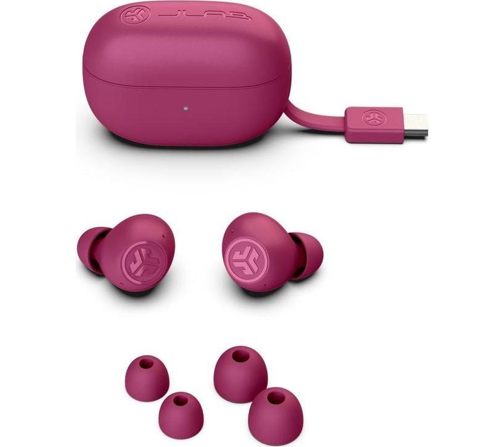 JLAB Go POP ANC Wireless Bluetooth Noise-Cancelling Earbuds - Fuchsia image number 7 of 8