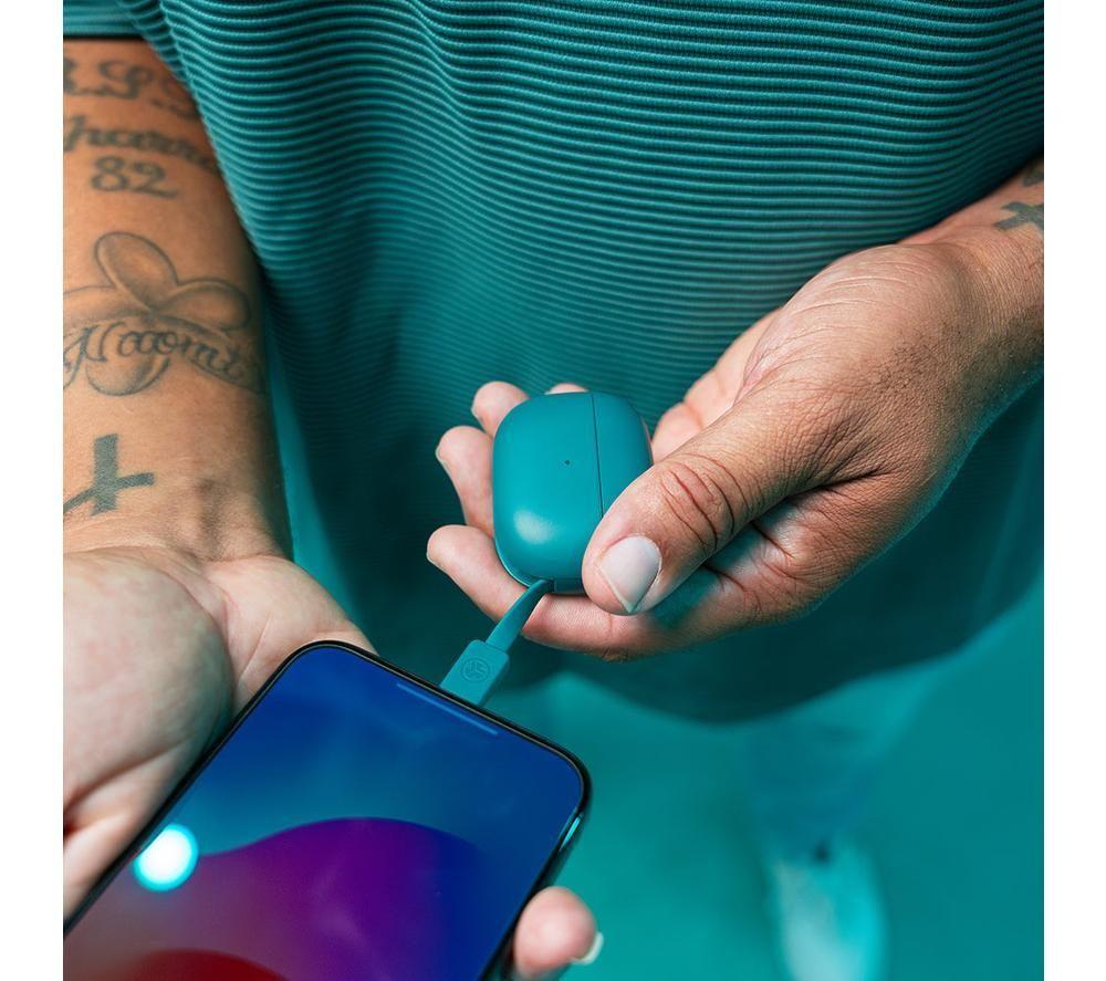 JLAB Go POP ANC Wireless Bluetooth Noise-Cancelling Earbuds - Teal image number 6 of 11