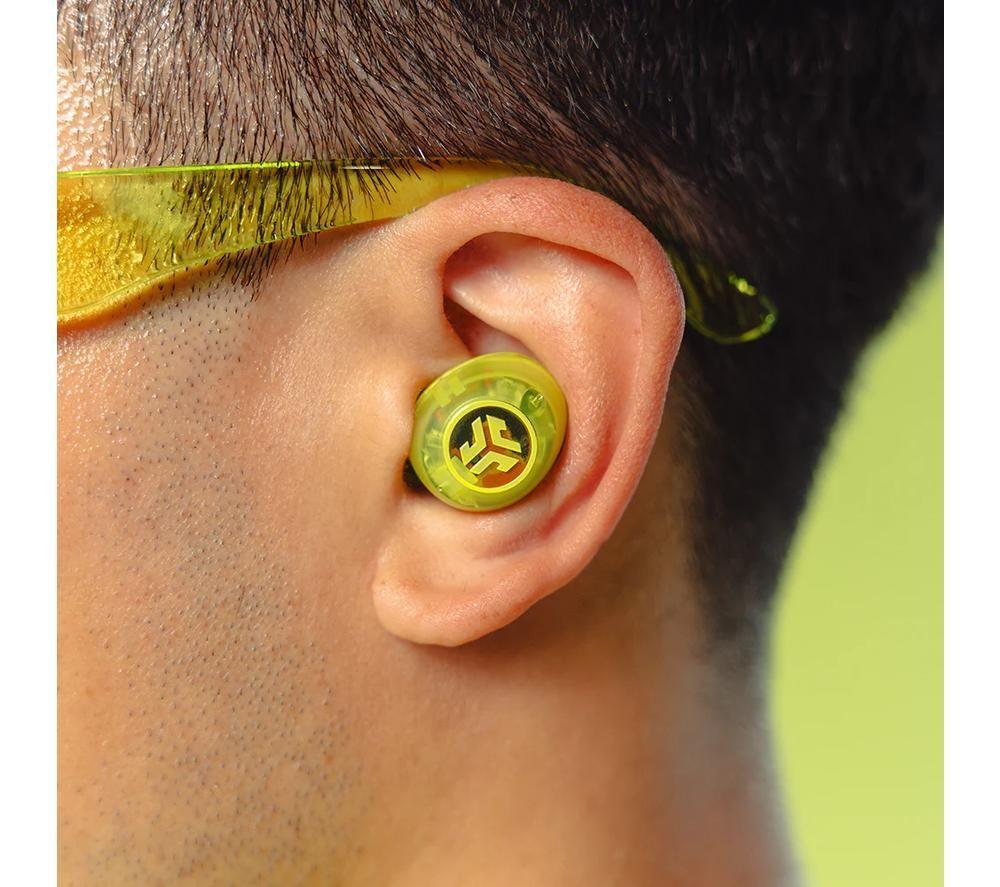 JLAB Go POP ANC Wireless Bluetooth Noise-Cancelling Earbuds - Transparent Neon Green image number 5 of 10
