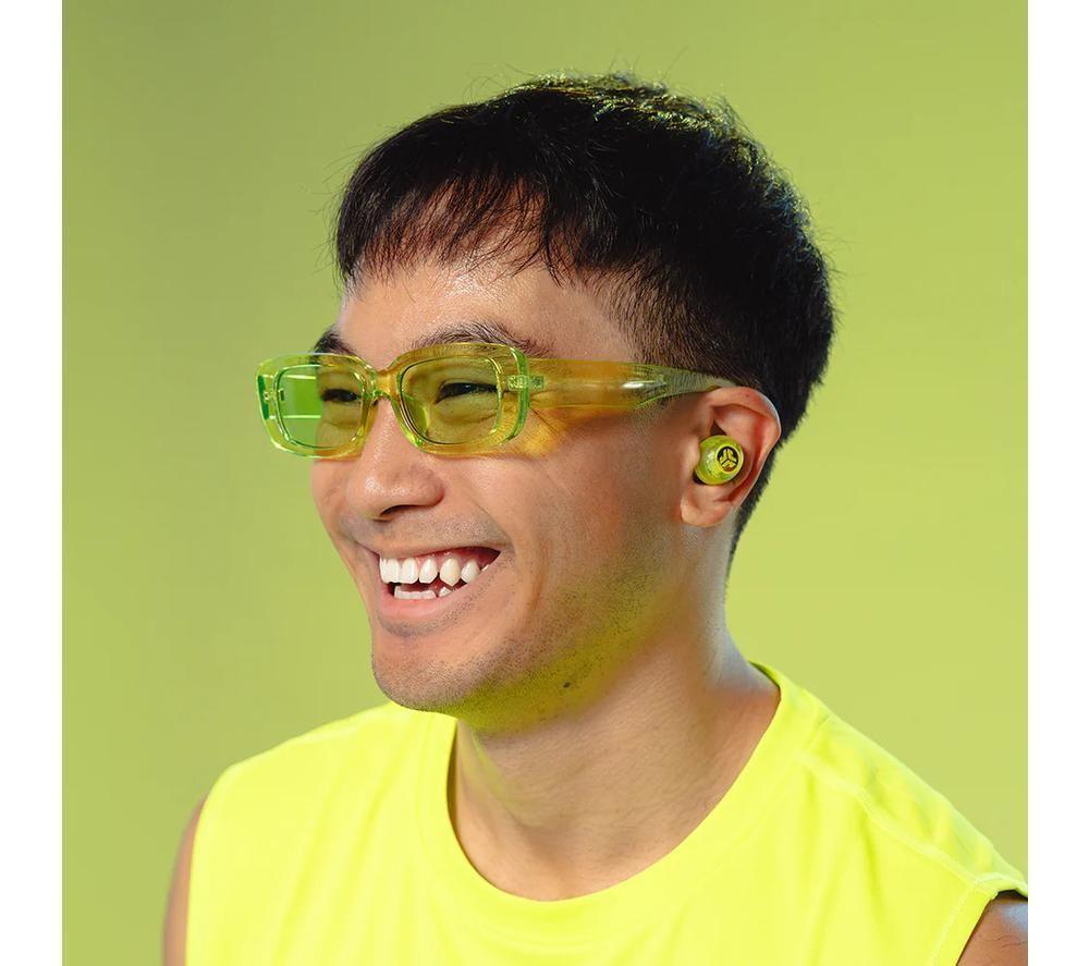 JLAB Go POP ANC Wireless Bluetooth Noise-Cancelling Earbuds - Transparent Neon Green image number 6 of 10