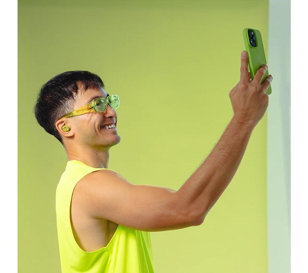 JLAB Go POP ANC Wireless Bluetooth Noise-Cancelling Earbuds - Transparent Neon Green image number 10 of 10